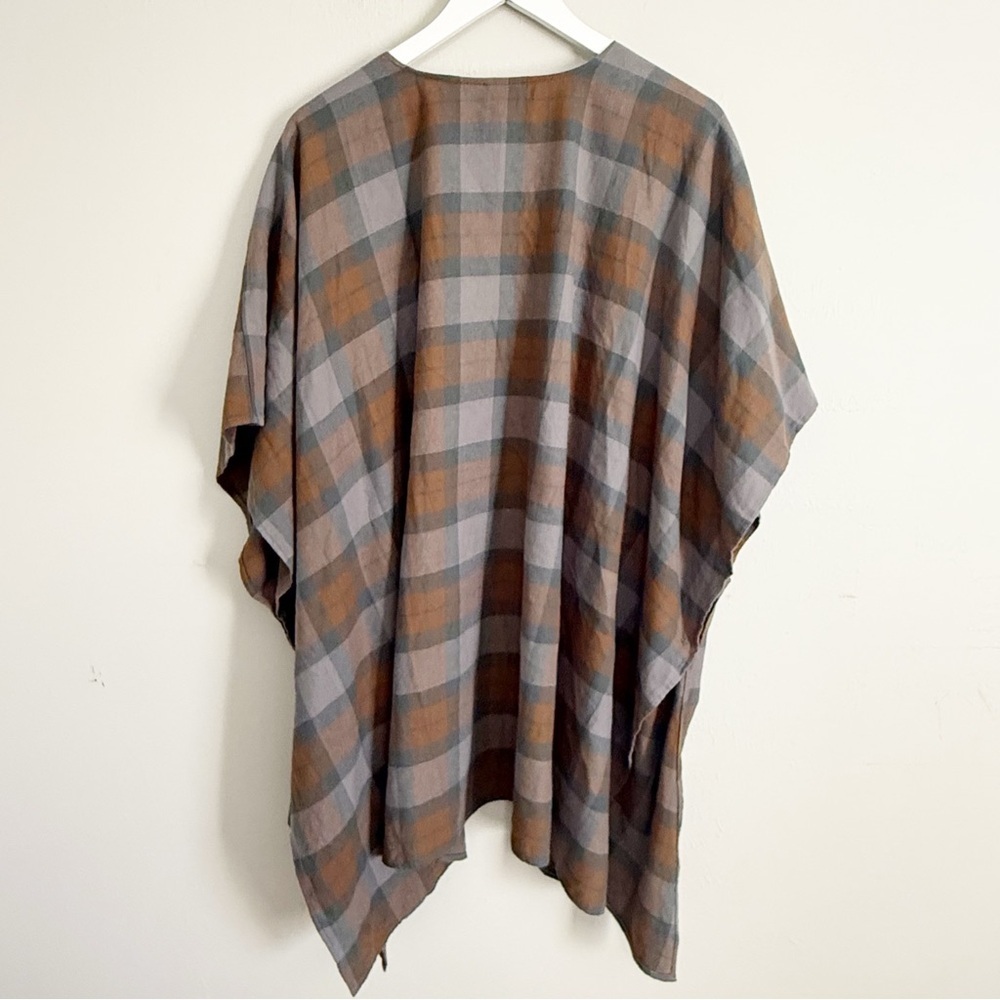 TORRID X OUTLANDER Women’s Brown Multi Tartan Dolman Kimono Plaid Flannel Sz 1X - Picture 5 of 8